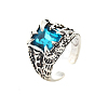 Alloy Rhinestone Cuff Rings for Men FS-WG503BD-03-2