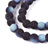 Frosted Transparent Glass Beads Strands GLAA-T032-T6mm-MBB03-3