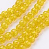 Spray Painted Crackle Glass Beads Strands CCG-Q001-10mm-10-1