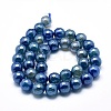 Electroplated Natural Agate Beads Strands G-O164-14-8mm-2