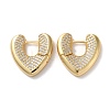 Brass Pave Cubic Zirconia Hoop Earrings for Women EJEW-M258-06G-B-1