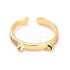 Brass Micro Pave Clear Cubic Zirconia Cuff Rings RJEW-O046-06G-1