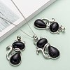 Synthetic Blue Goldstone Kitten Pendants G-P352-B03-5