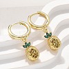 Brass Cubic Zirconia Hoop Earrings EJEW-Q015-02G-A-5
