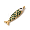 304 Stainless Steel Enamel Pendants STAS-B128-52G-03-2