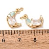 Brass Micro Pave Clear Cubic Zirconia with Enamel Charms CU-K002-47G-B-3