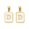 Ion Plating(IP) 304 Stainless Steel Pave Shell Pendants X-STAS-G327-01G-D-1