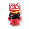 Opaque Resin Cat Pendants RESI-S399-07E-1