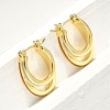 Two-layer Oval Brass Enamel Hoop Earrings EJEW-S252-03C-G-1