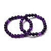 Dyed Synthetic Quartz Imitation Amethyst Beaded Stretch Bracelets PW-WG7FE75-02-1-1