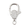 Brass Micro Pave Clear Cubic Zirconia Lobster Claw Clasps KK-P299-04P-1