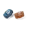 UV Plating Transparent Resin Enamel Beads RESI-L047-22-2