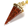 Mixed Gemstone Chip & Resin Dowsing Pendulum Big Pendants G-H293-02G-2