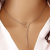 Alloy Ring & Stick Lariat Necklaces for Women WG56D22-02-1
