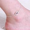 Delicate Silver Plated Brass Cubic Zirconia Filigree Anklets AJEW-BB05248-B-5