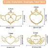 16Pcs 4 Style Alloy Open Back Bezel Big Pendants FIND-OC0001-65-2
