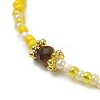 Natural Mixed Gemstone & Seed Braided Bead Bracelet BJEW-JB09613-4