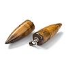 Natural Tiger Eye Pointed Pendants G-D040-01P-B05-3