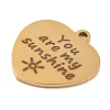 PVD Vacuum Plating 201 Stainless Steel Pendants STAS-L079-25G-03-2