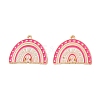 Breast Cancer Awareness Ribbon Zinc Alloy Enamel Pendants ENAM-I079-02G-11-1