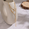 304 Stainless Steel Pavel Clear Cubic Zirconia Flat Round Tassel Cable Chain Ring Bracelets for Women CZ6446-2