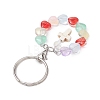 Glass & Synthetic Turquoise & Synthetic Moonstone Keychain KEYC-JKC01031-4