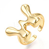 Brass Letter Open Cuff Rings for Women RJEW-G313-01W-G-3