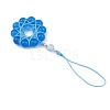 Cat Eye Flower Pendant Decorations HJEW-TA00419-03-3