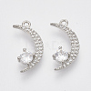 Brass Micro Pave Cubic Zirconia Pendants KK-T050-41P-NF-1