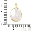 Rack Plating Brass Pave Shell Pendants KK-Z064-28G-012-3