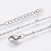 304 Stainless Steel Cable Chain Anklets AJEW-P069-01P-3