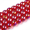 Electroplate Transparent Glass Beads Strands GLAA-T032-T8mm-AB09-1