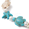 Synthetic Turquoise Beaded Stretch Bracelets for Women BJEW-JB11122-3