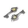 Key Brass Gemstone Big Pendants KK-D361-01AS-2