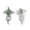 Natural Green Aventurine Teardrop Pendants G-P496-03P-23-2