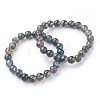 Natural Moss Agate Beads Stretch Bracelets BJEW-F380-01-B15-8