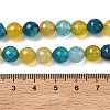 Dyed Natural Agate Faceted Round Beads Strands G-E320E-8mm-17-2