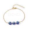 Triple Evil Eye Resin Link Bracelet BJEW-JB08628-4