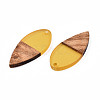 Transparent Resin & Walnut Wood Pendants RESI-N025-031-C08-3