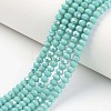 Electroplate Opaque Solid Color Glass Beads Strands EGLA-A034-P4mm-L15-1