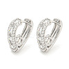 Brass Micro Pave Clear Cubic Zirconia Hoop Earrings EJEW-S228-11P-1