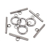 Tarnish Resistant Stainless Steel Ring Toggle Clasps STAS-Q179-01-3