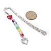 Flower Pattern Alloy Hook Bookmarks AJEW-JK00250-01-2