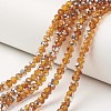 Electroplate Transparent Glass Beads Strands EGLA-A034-T10mm-M12-1