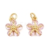Brass Pave Cubic Zirconia Charms KK-Q085-14G-02-1