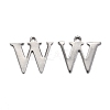 Tarnish Resistant 304 Stainless Steel Alphabet Charms STAS-H122-W-P-1