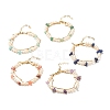 Natural Mixed Stone & Pearl Beads Double Layered Bracelets Set X1-BJEW-TA00025-1