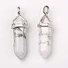 Natural Howlite Double Terminated Pointed Pendants X-G-F295-04F-4
