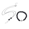 Pendant Necklaces and Stretch Bracelets Sets SJEW-JS01071-03-1