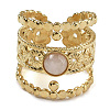 Natural Rose Quartz Finger Rings RJEW-U027-03G-08-2
